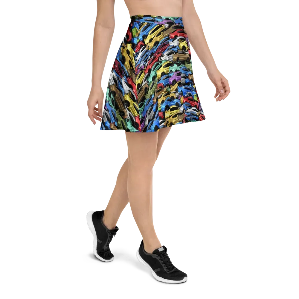 Neon Motorpool on Skater Skirt — Right