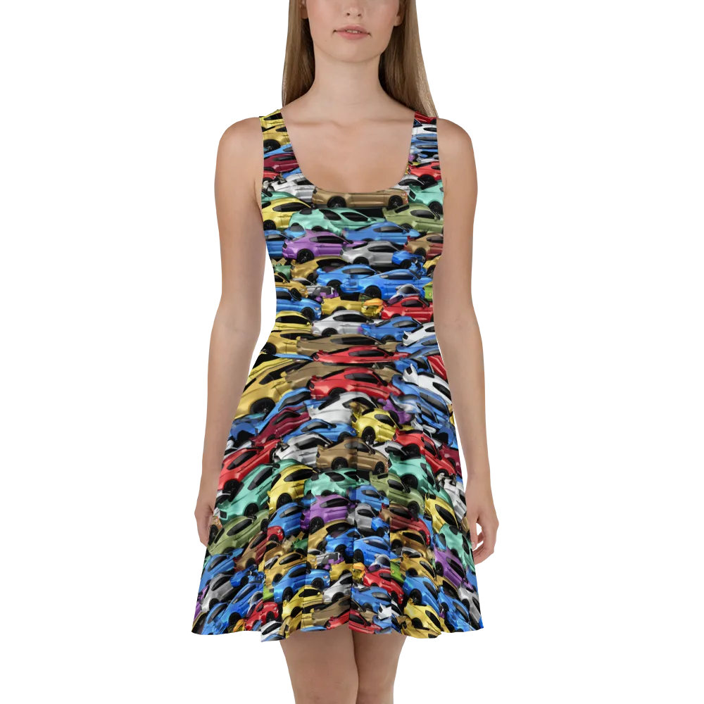 Neon Motorpool on Skater Dress — Front