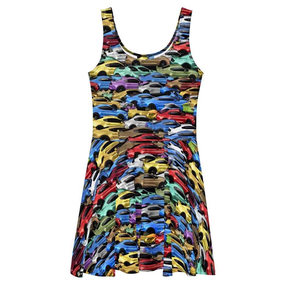 Neon Motorpool on Skater Dress — Front