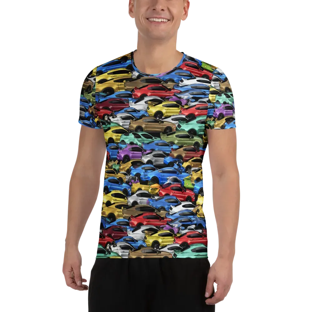 Neon Motorpool on Men's Athletic T-Shirt — Front