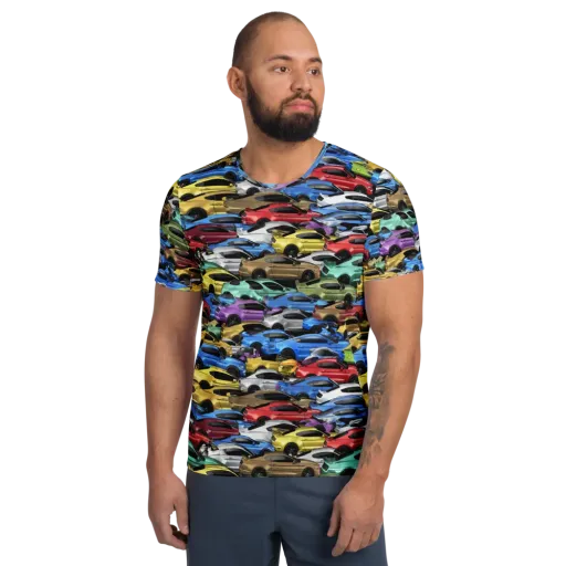 Neon Motorpool on a Men's Athletic T-Shirt