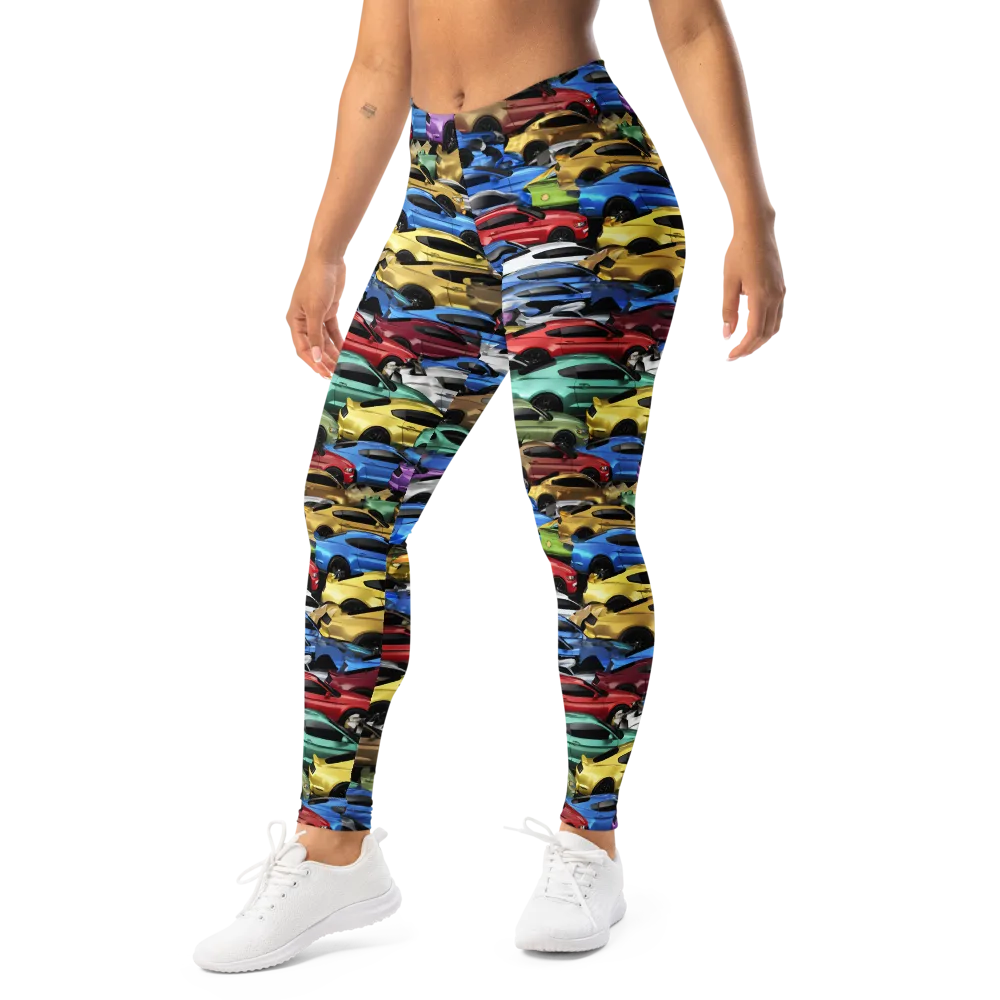 Neon Motorpool on Leggings — Left Front