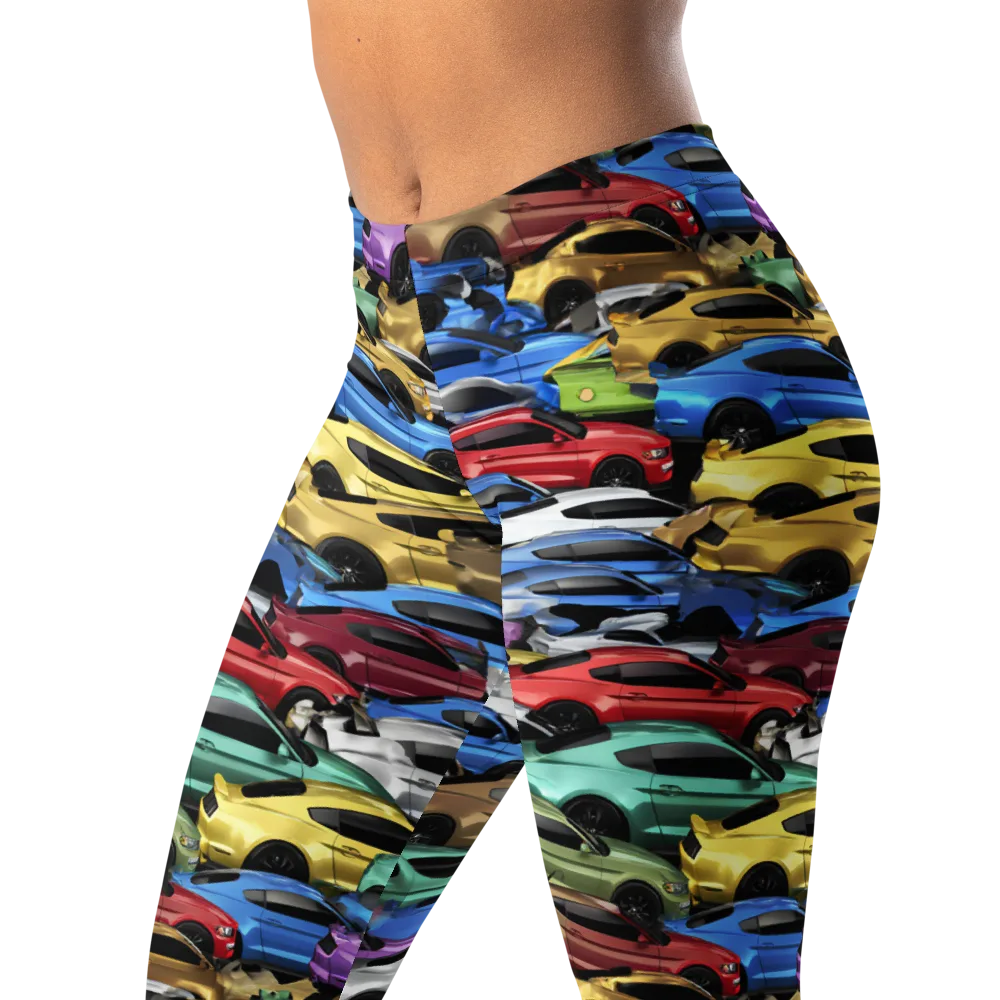 Neon Motorpool on Leggings — Left Front
