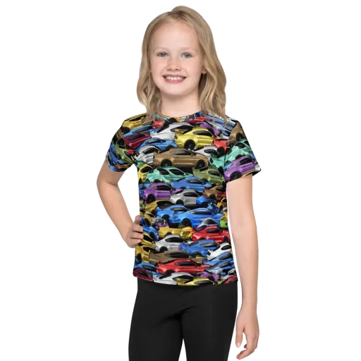 Neon Motorpool on a Kids Crew Neck T-Shirt