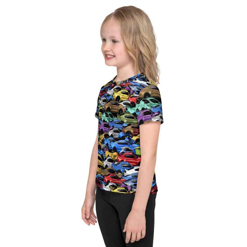 Neon Motorpool on Kids Crew Neck T-Shirt — Left
