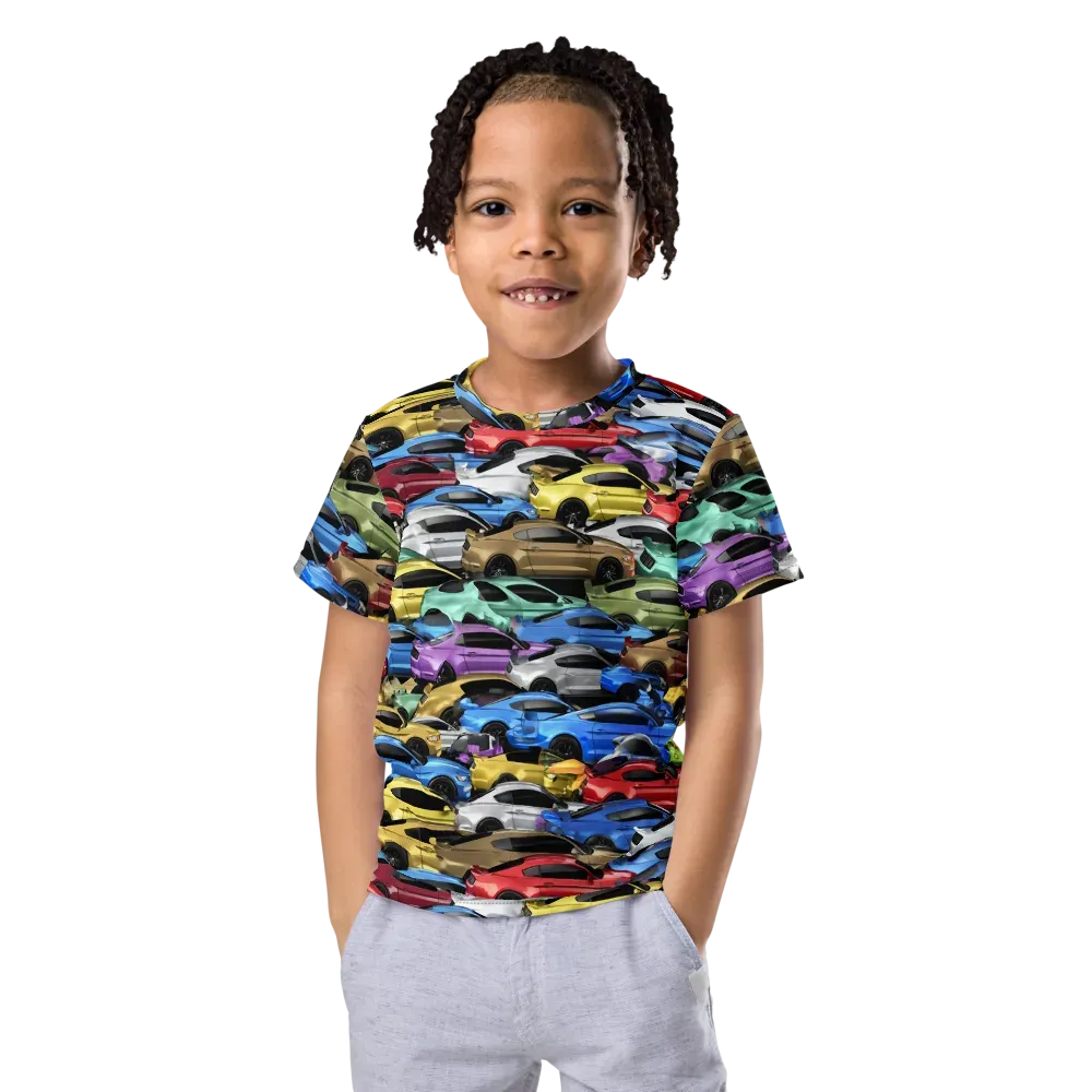 Neon Motorpool on Kids Crew Neck T-Shirt — Front