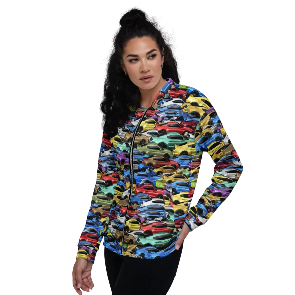 Neon Motorpool on Bomber Jacket — Left