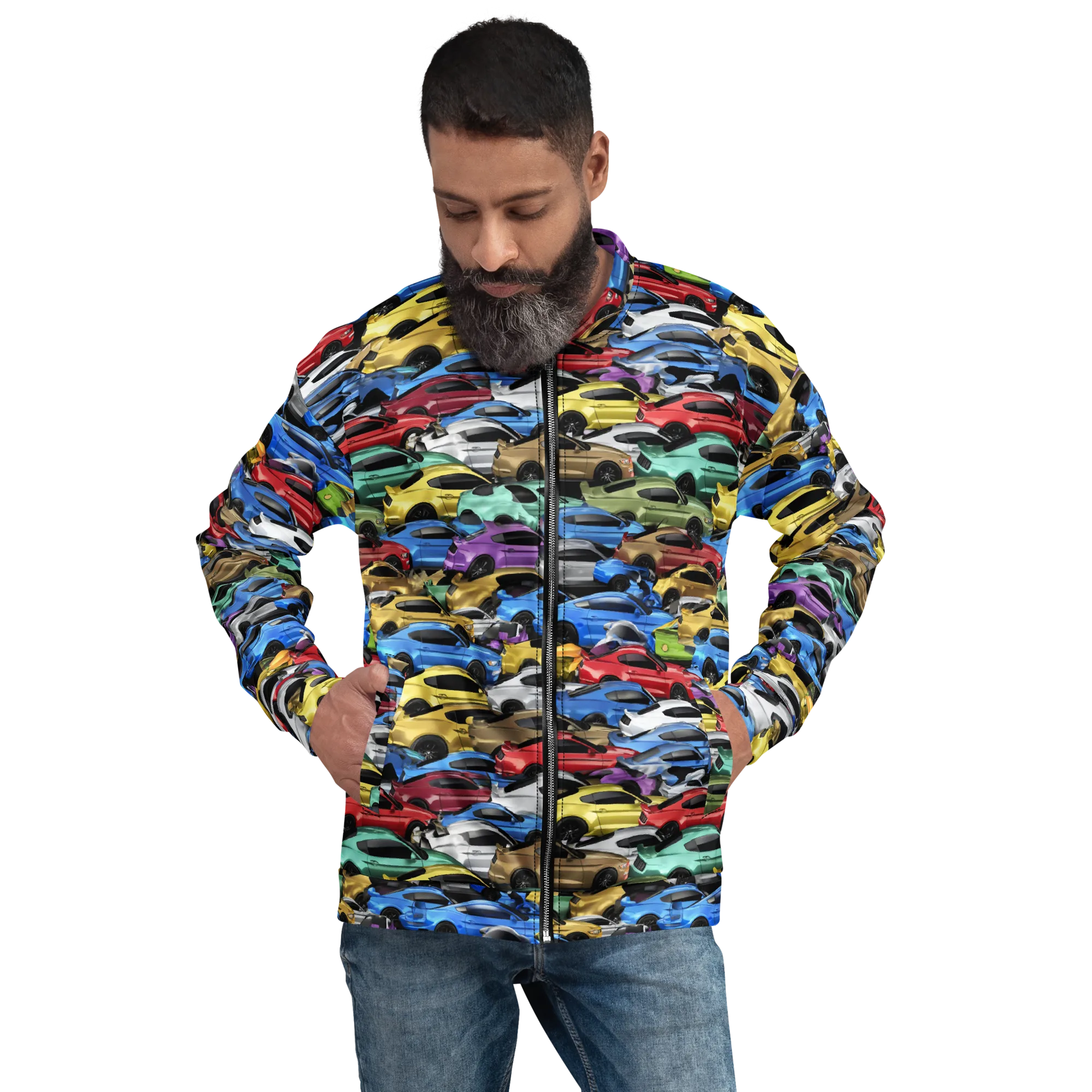 Neon Motorpool on Bomber Jacket — Front