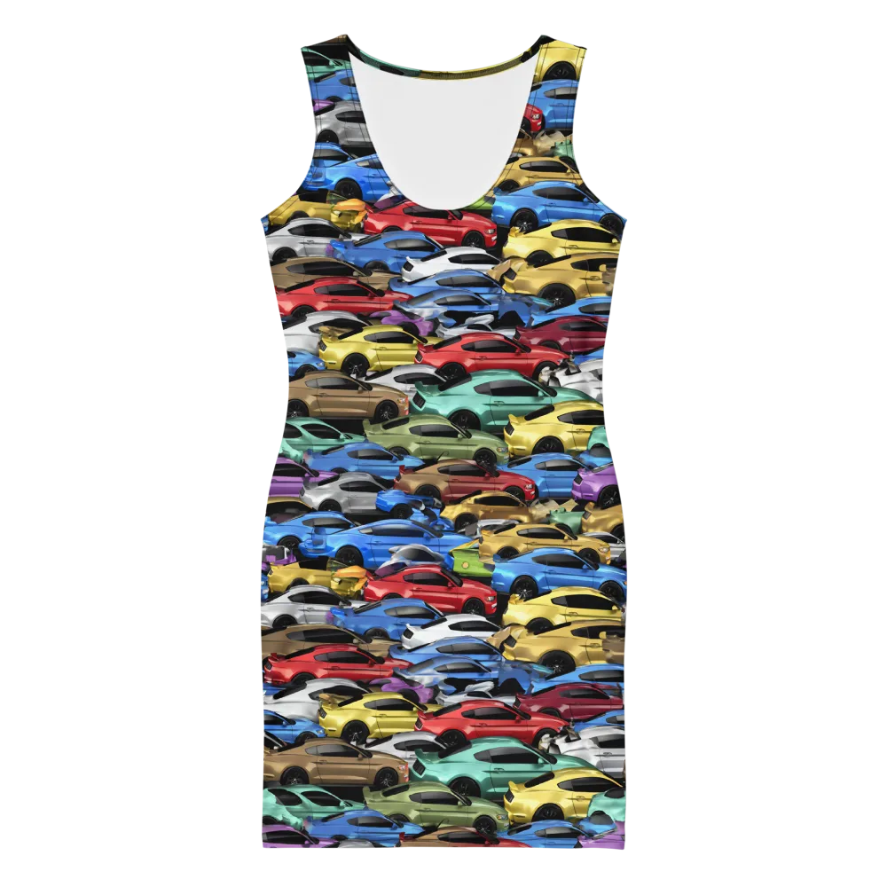 Neon Motorpool on Bodycon Dress — Front