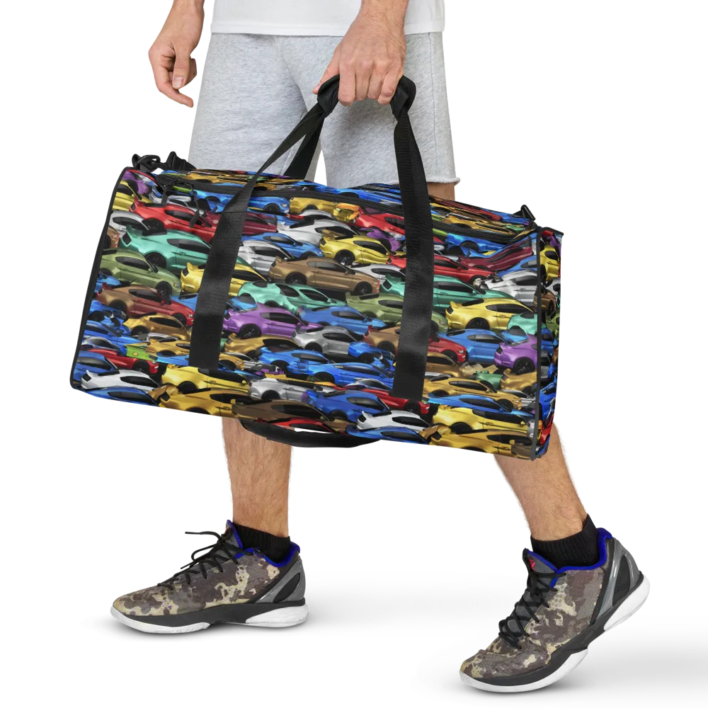 Neon Motorpool on Duffle Bag — Front