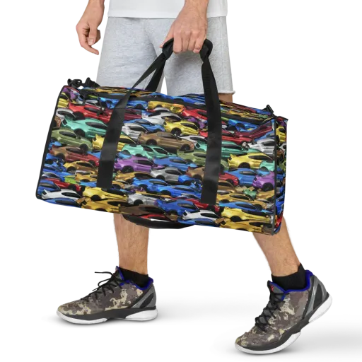 Neon Motorpool on a Duffle Bag