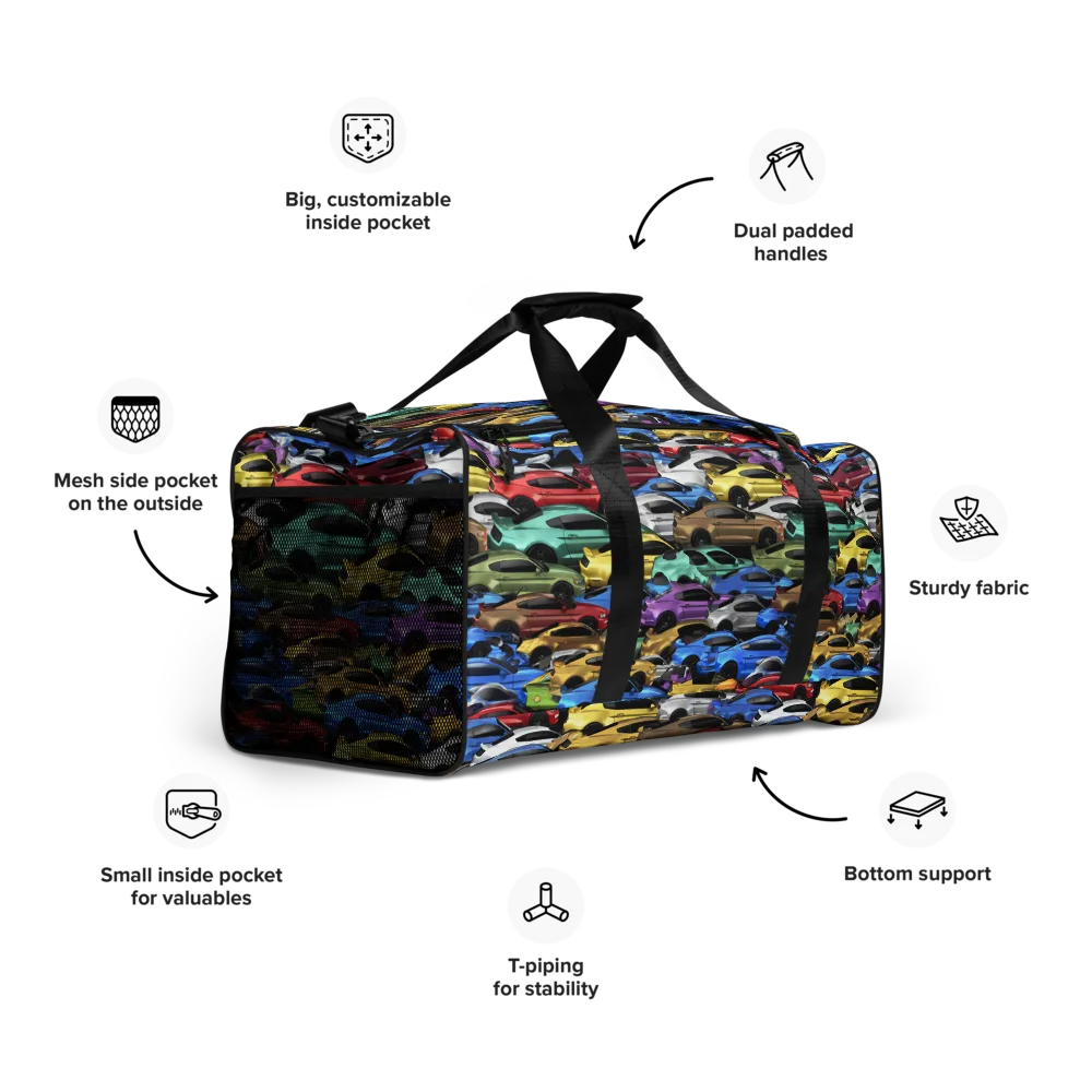 Neon Motorpool on Duffle Bag — Right Front