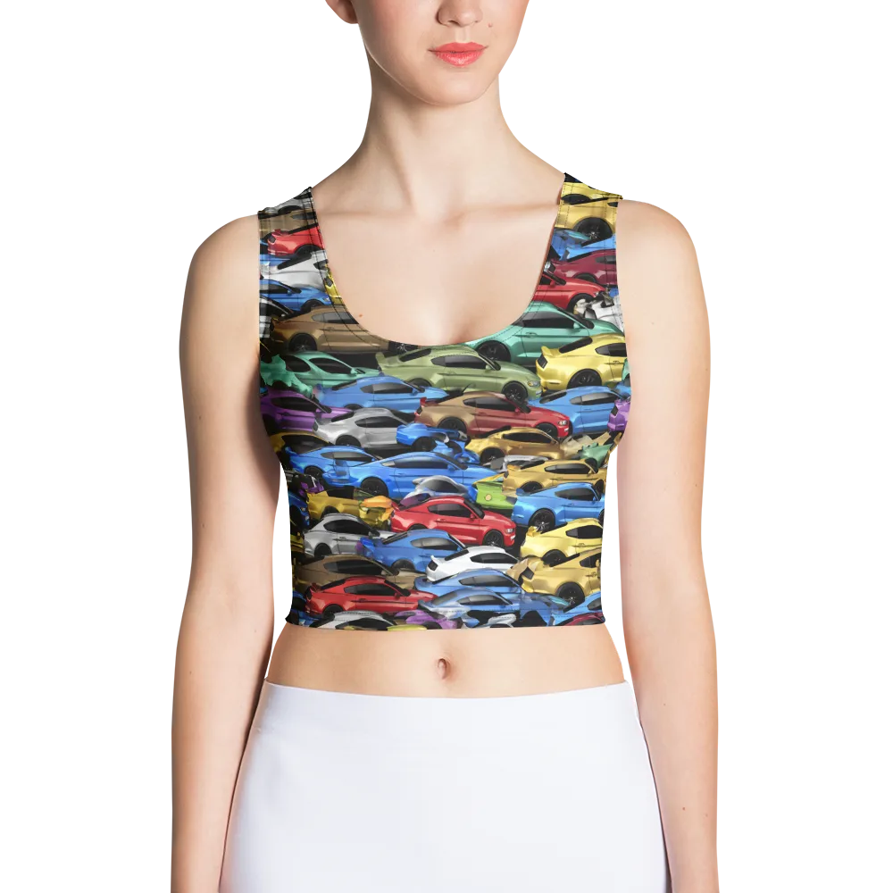 Neon Motorpool on Crop Top — Front