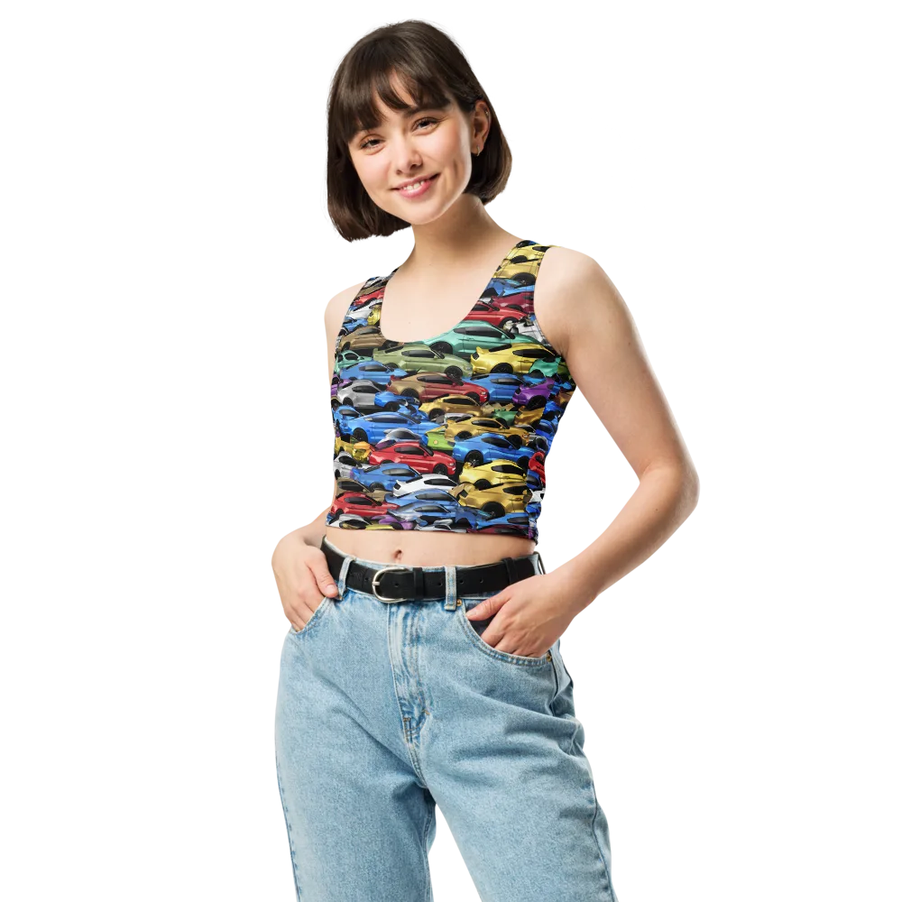 Neon Motorpool on Crop Top — Front