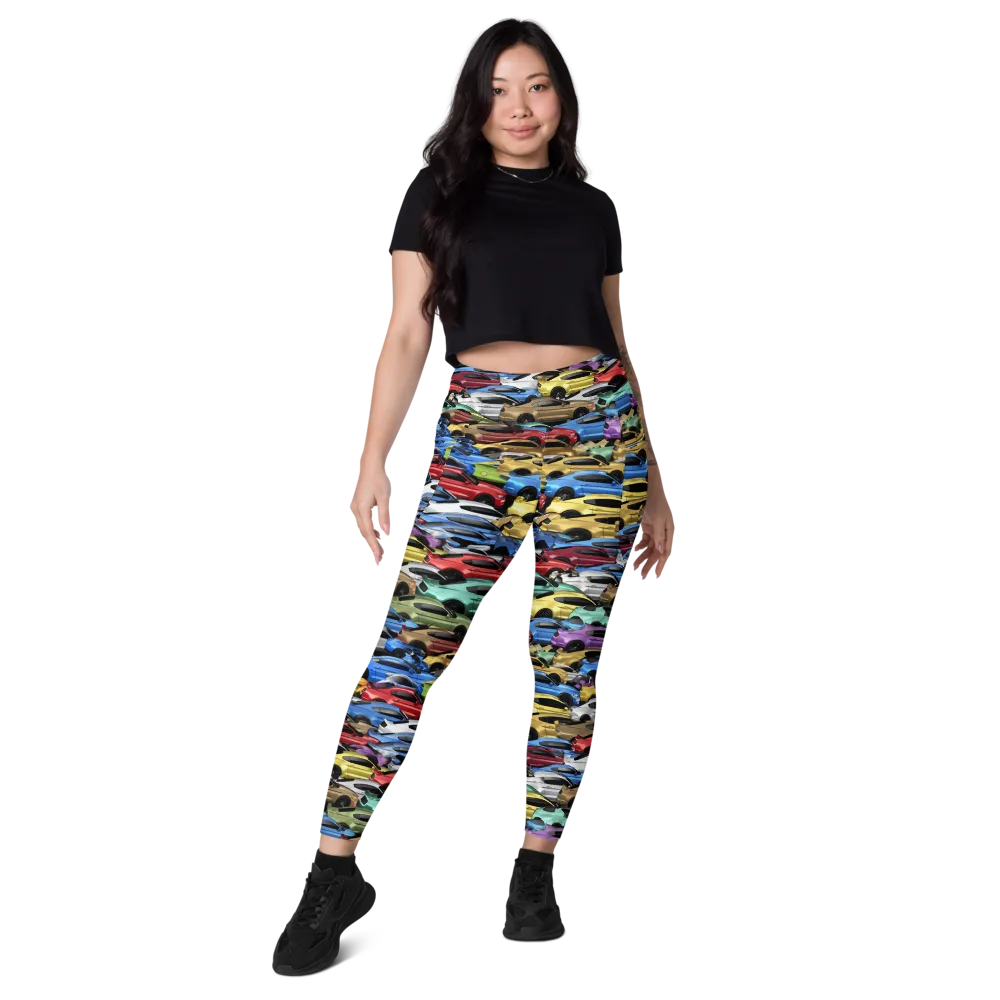 Neon Motorpool on Leggings with Pockets — Front