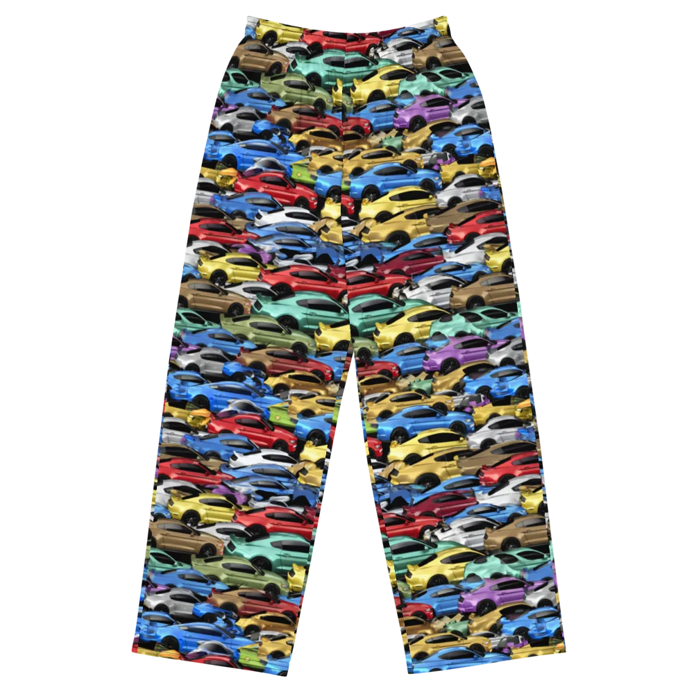Neon Motorpool on Wide-Leg Pants — Front