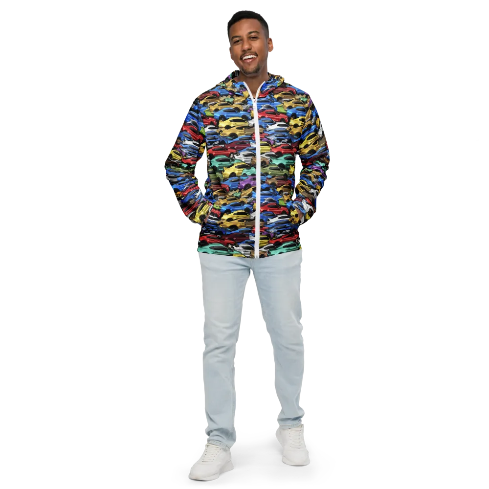 Neon Motorpool on Men's Windbreaker — Front