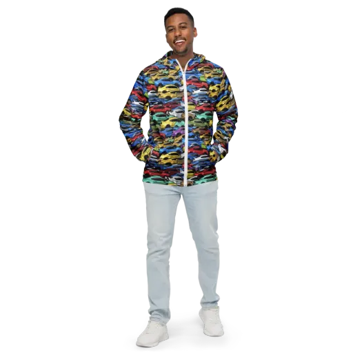 Neon Motorpool on a Men's Windbreaker