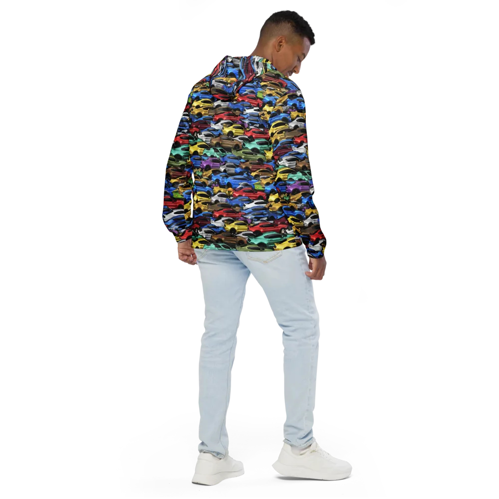 Neon Motorpool on Men's Windbreaker — Back