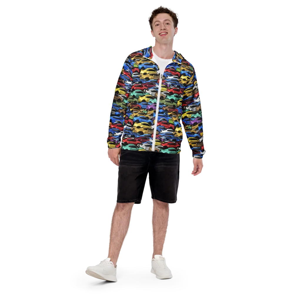 Neon Motorpool on Men's Windbreaker — Front