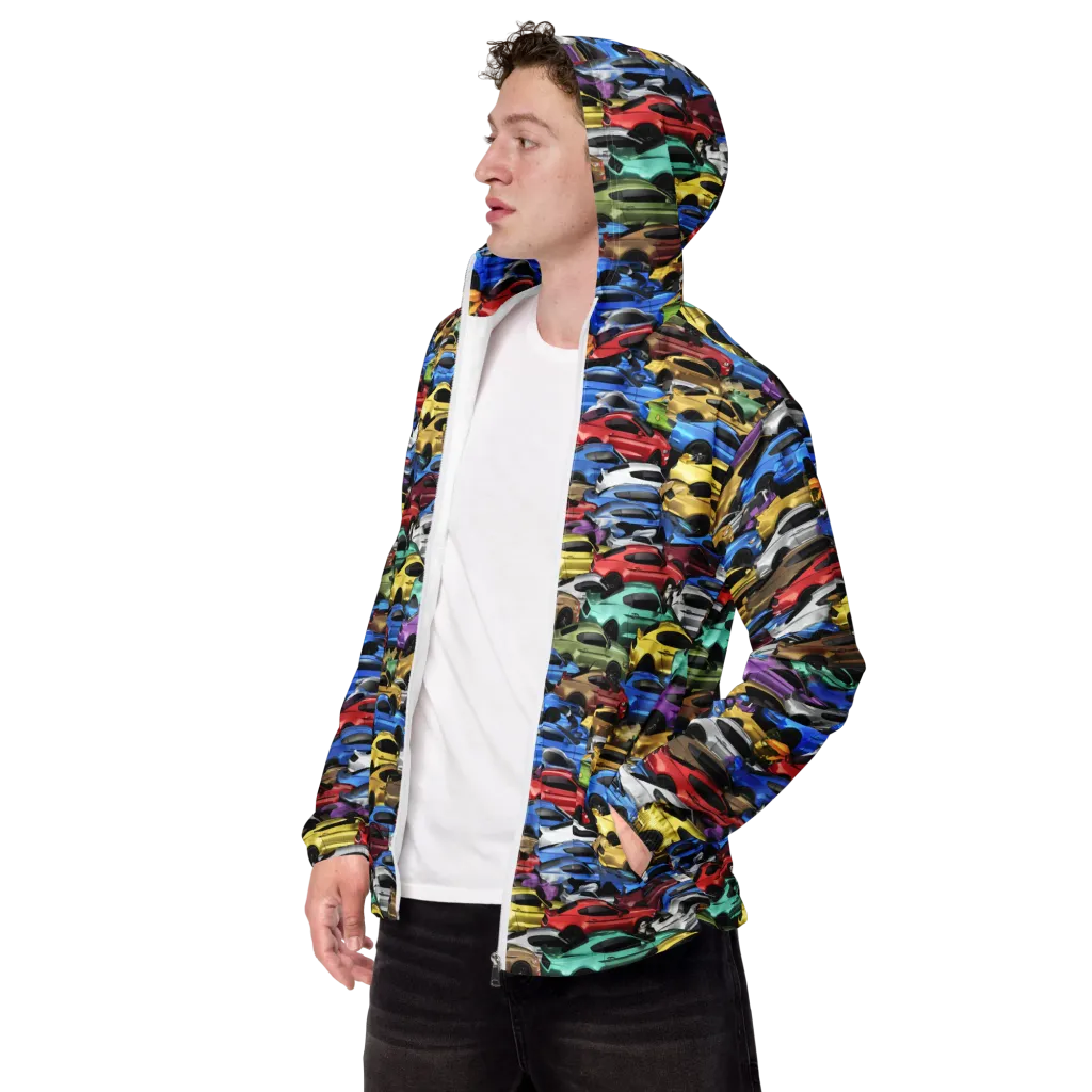 Neon Motorpool on Men's Windbreaker — Left Front