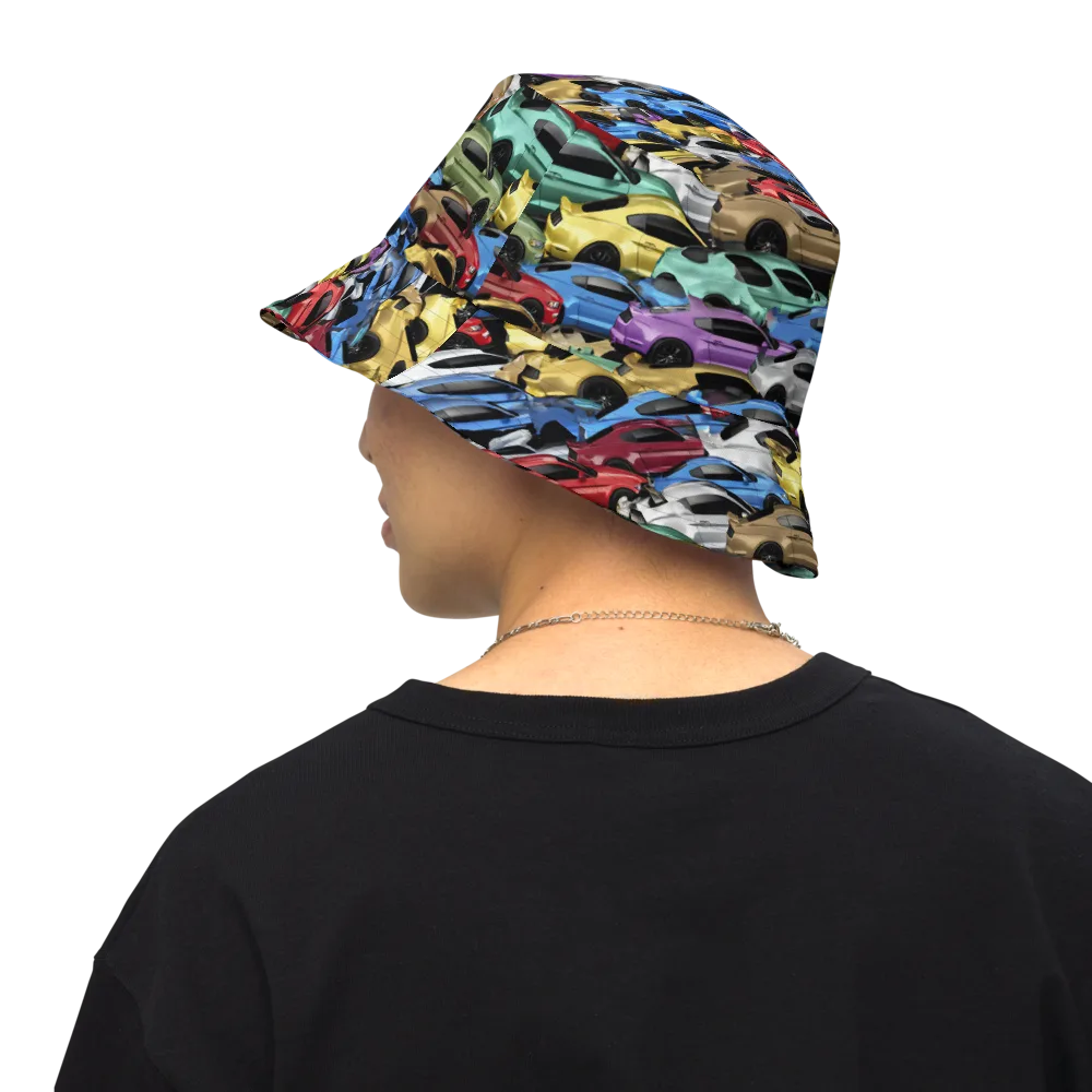 Neon Motorpool on Reversible Bucket Hat — Back Inside