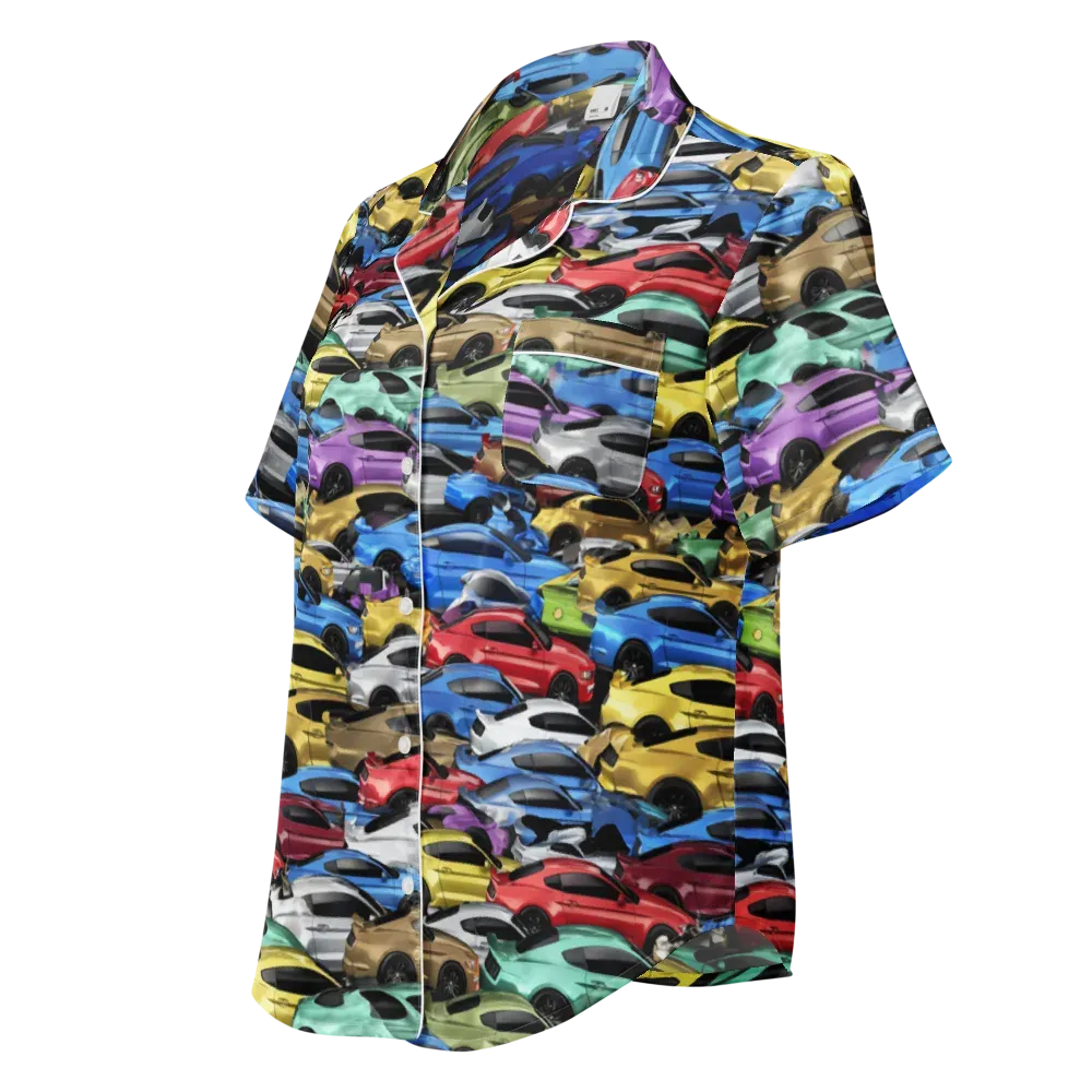 Neon Motorpool on Women's Short Sleeve Pajama Top — Left Front