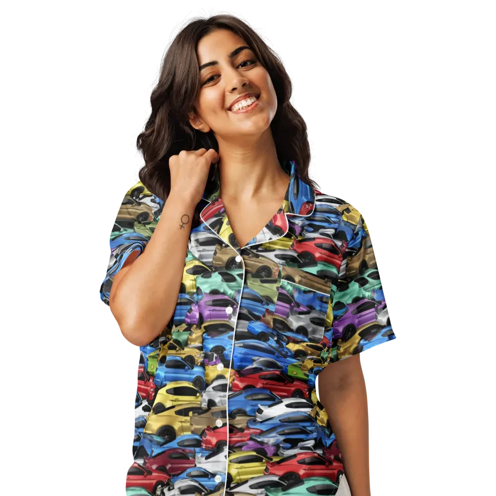Neon Motorpool on Women's Short Sleeve Pajama Top — Front