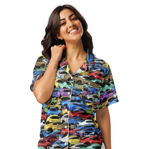 Neon Motorpool on a Women's Short Sleeve Pajama Top