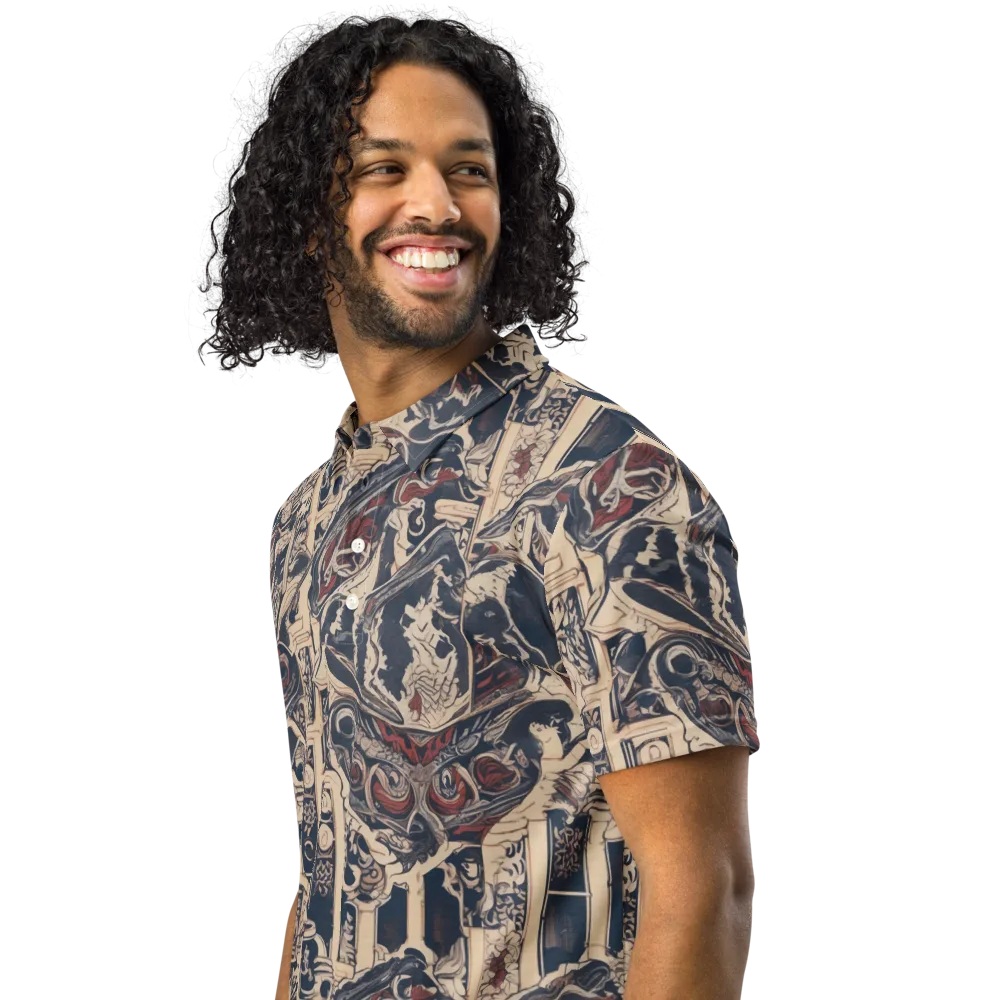 Crimson Reliquary on Men's Slim Fit Polo Shirt — Left Front