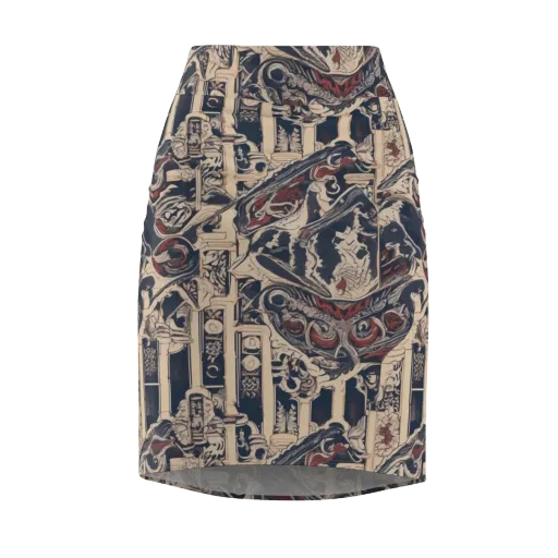 Crimson Reliquary on a Pencil Skirt