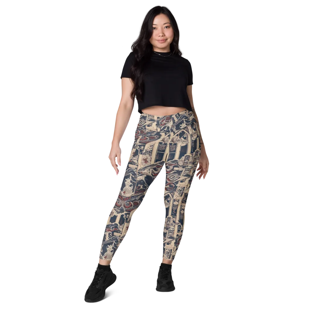 Crimson Reliquary on Leggings with Pockets — Front