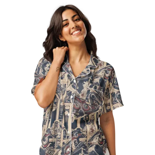 Crimson Reliquary on a Women's Short Sleeve Pajama Top
