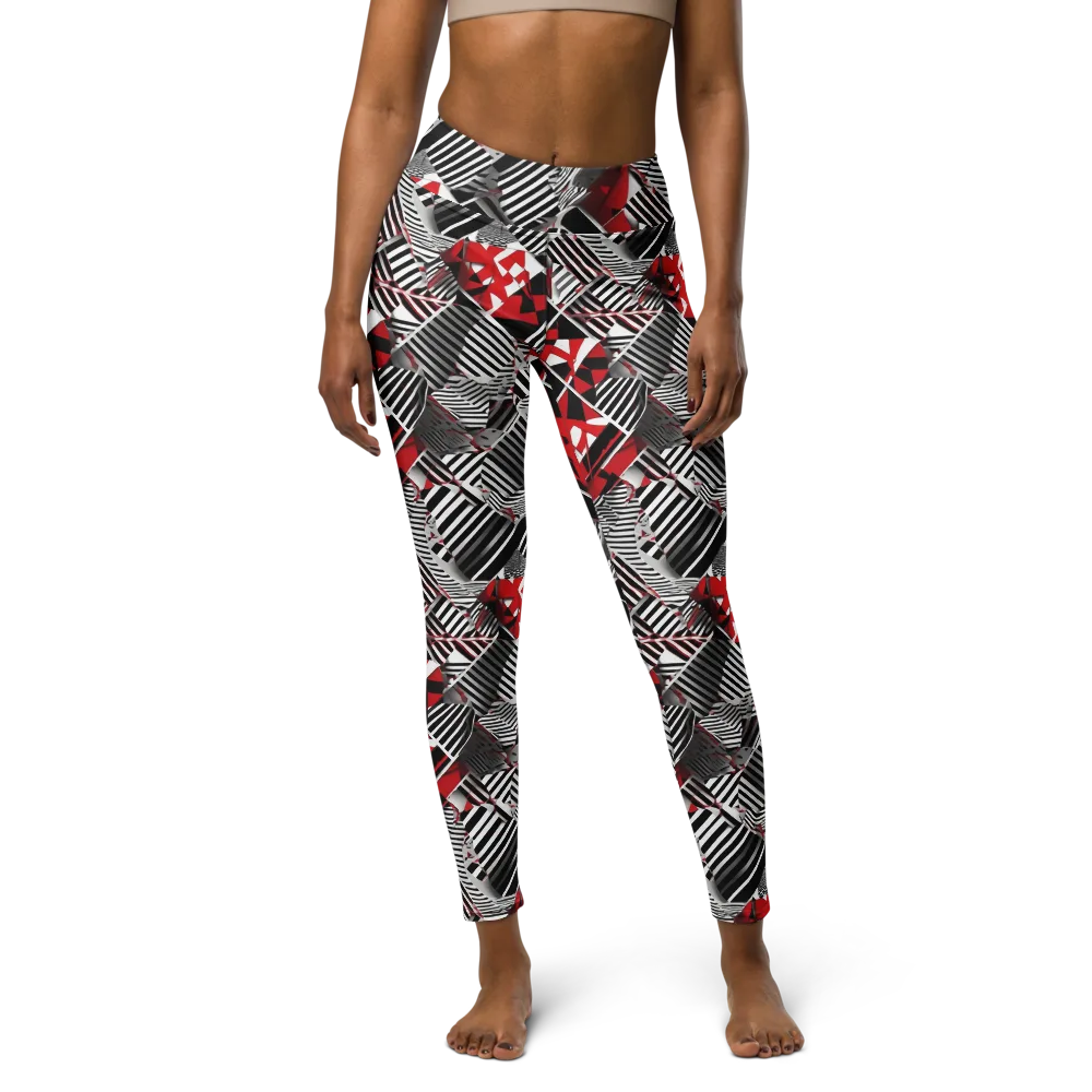 Striped Tectonics on Yoga Leggings — Front