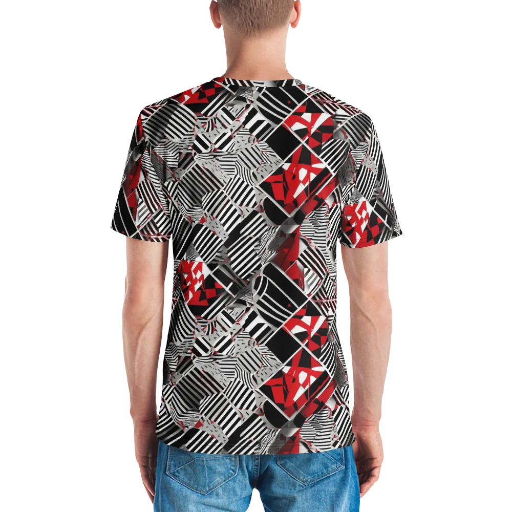 Striped Tectonics on Men's Crew Neck T-Shirt — Back