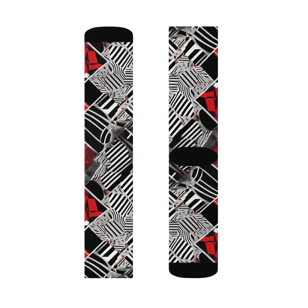 Striped Tectonics on Socks — Left Sock