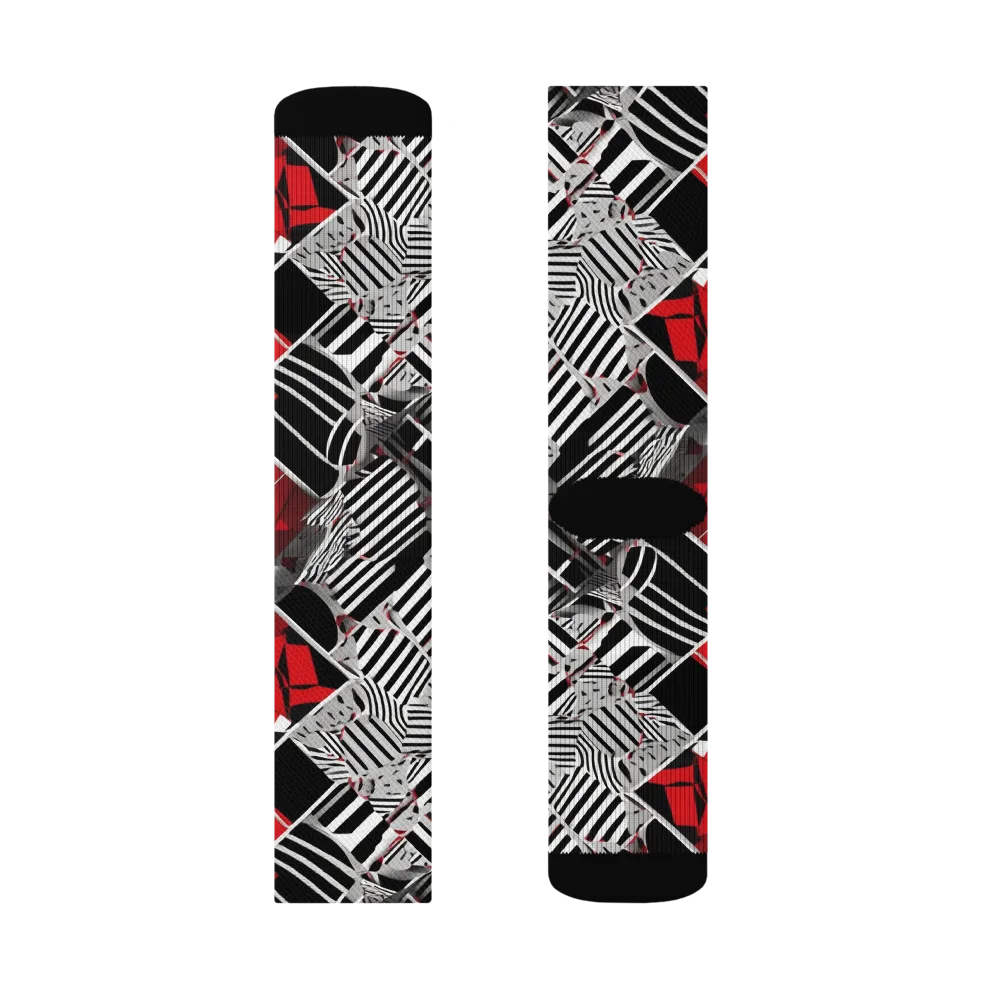 Striped Tectonics on Socks — Right Sock