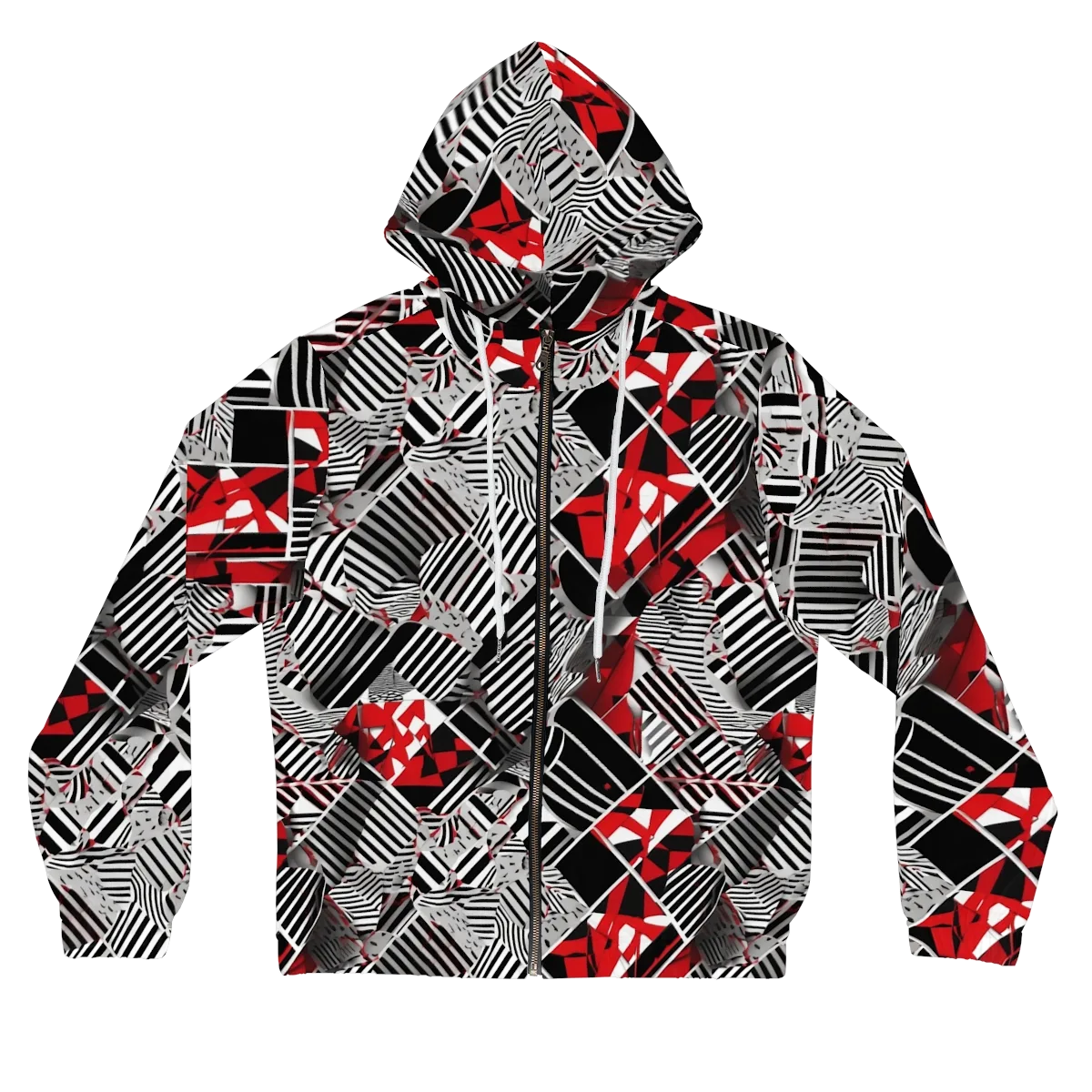 Striped Tectonics on Women's Full-Zip Hoodie — Front