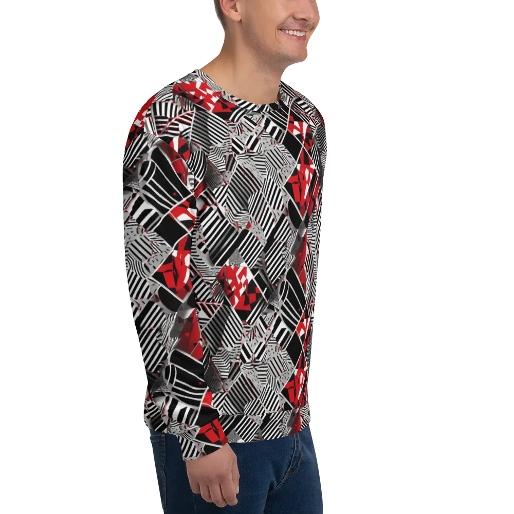 Striped Tectonics on Sweatshirt — Right Front
