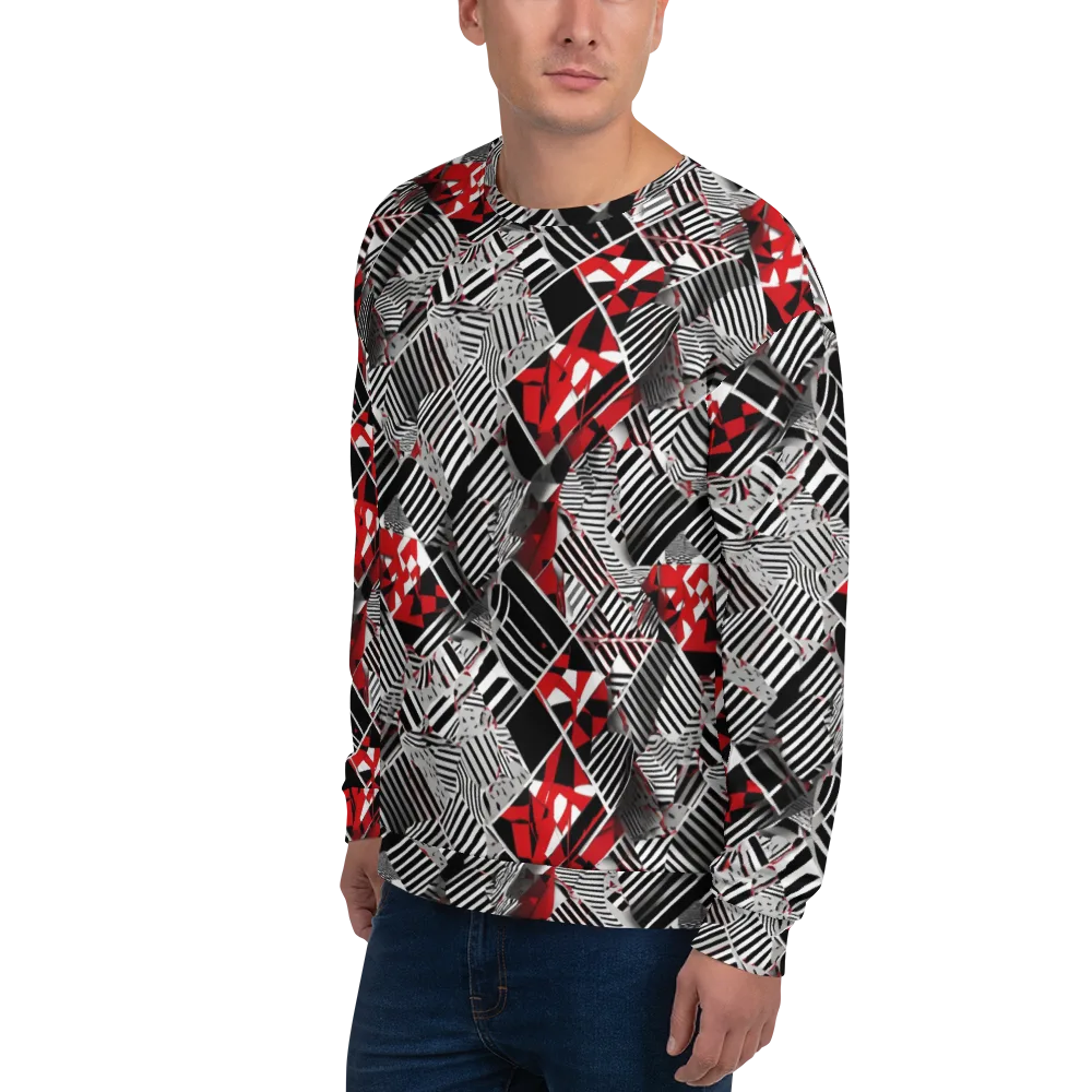 Striped Tectonics on Sweatshirt — Left Front