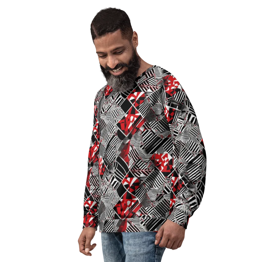 Striped Tectonics on Sweatshirt — Left Front