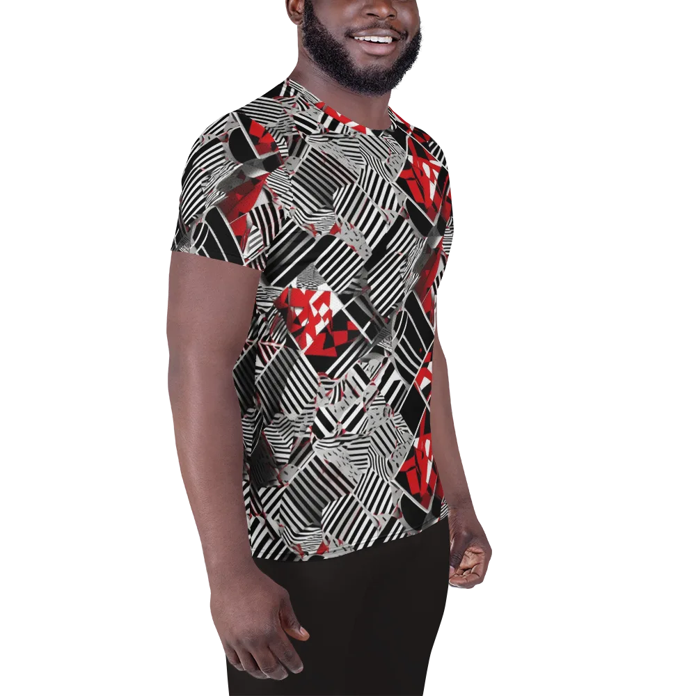 Striped Tectonics on Men's Athletic T-Shirt — Right