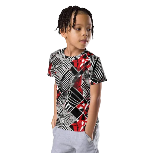Striped Tectonics on a Kids Crew Neck T-Shirt