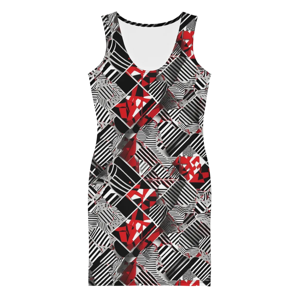 Striped Tectonics on Bodycon Dress — Front