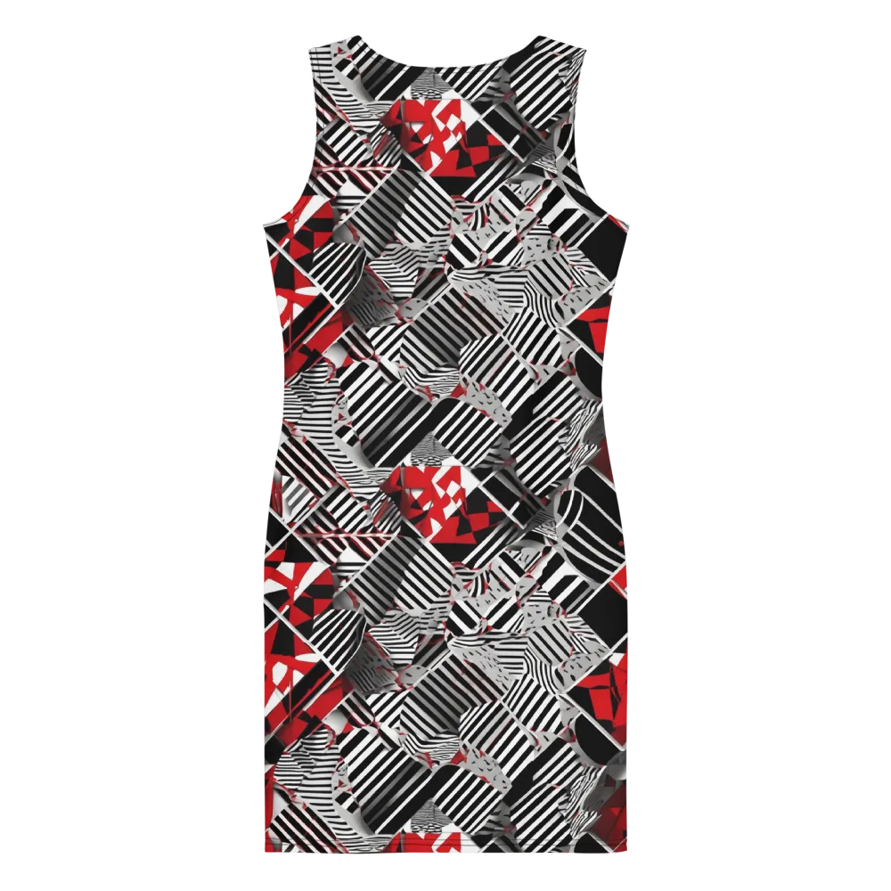 Striped Tectonics on Bodycon Dress — Back