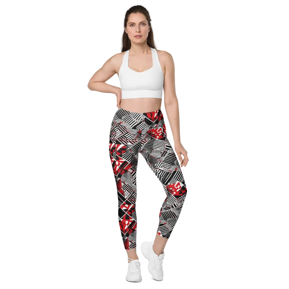 Striped Tectonics on Leggings with Pockets — Front