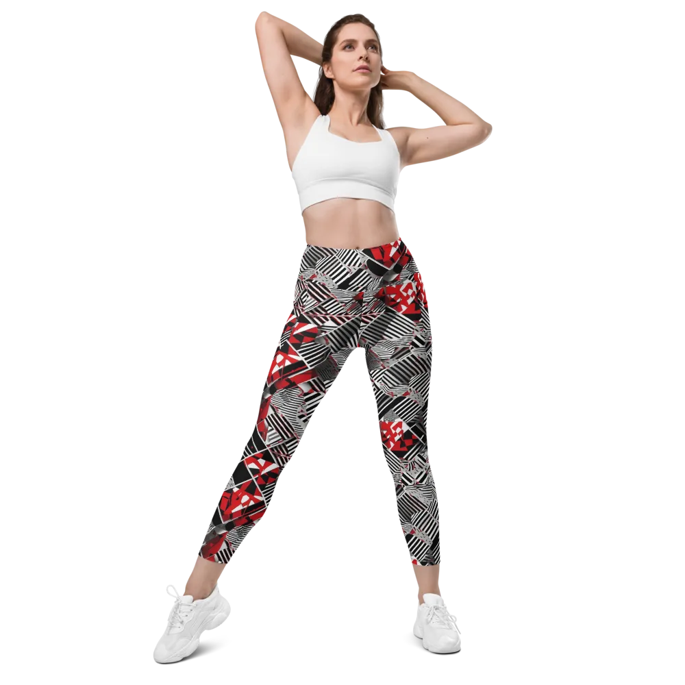 Striped Tectonics on Leggings with Pockets — Front