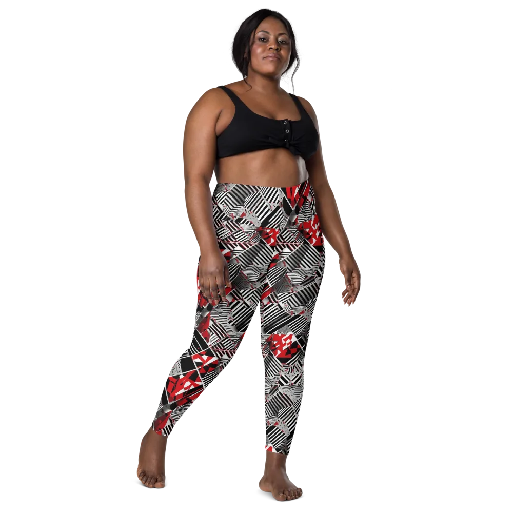 Striped Tectonics on Leggings with Pockets — Front