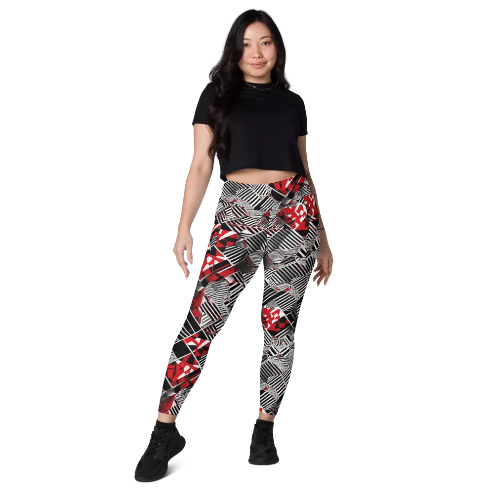 Striped Tectonics on Leggings with Pockets — Front