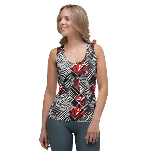 Striped Tectonics on a Women's Tank Top